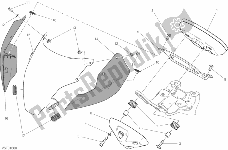 Todas as partes de Painel De Instrumentos - Capota do Ducati Monster 797 Thailand 2020